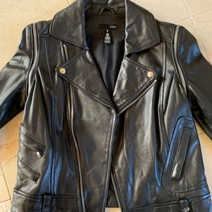 Aqua genuine leather jacket